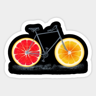 Vintage Orange Old Bike with Retro Cycle Frame Sticker